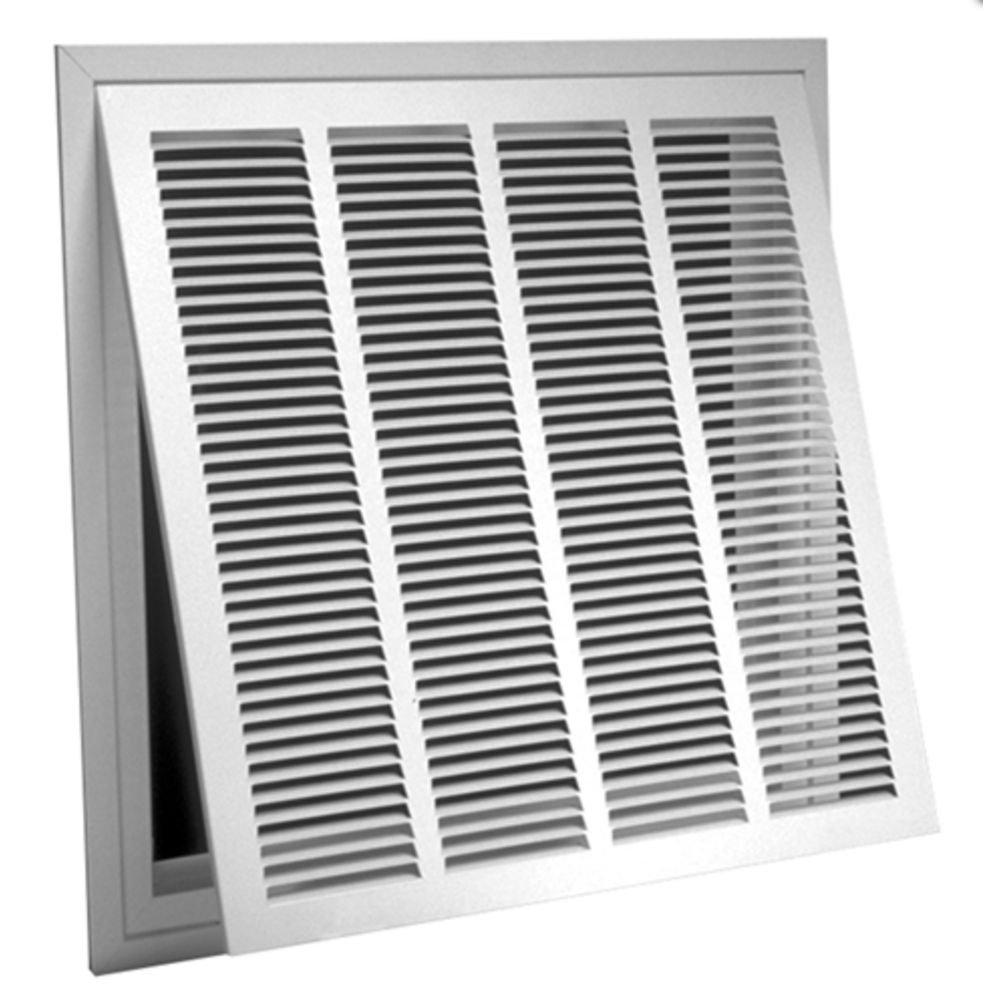 20 x 20 in. Stamped Return Grille with Filter Frame in White 