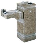 Concrete Pedestal Drink Fountain in Polished Chrome
