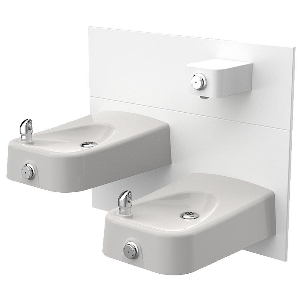 Haws&reg; White CI Wall Mount Drink Fountain 