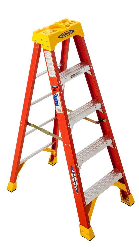 Werner Ladder Orange Fiberglass Step Ladder 
