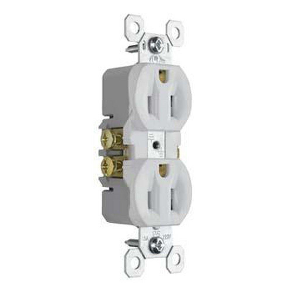 Pass & Seymour White 125V White Duplex Receptacle 