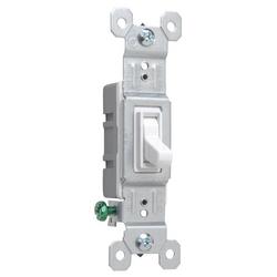 15A 1-Pole Grounded Toggle Switch in White