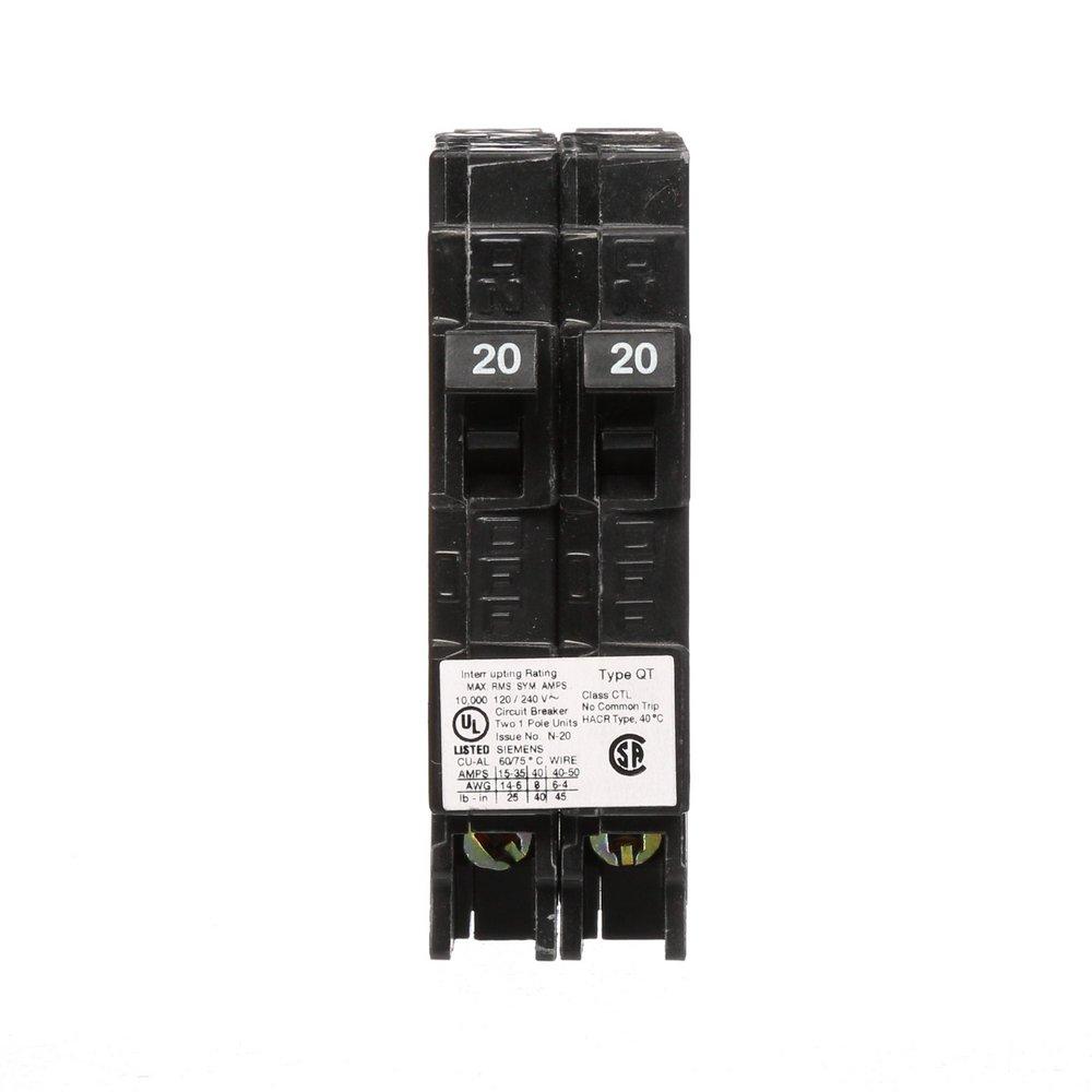 Siemens Energy & Automation 120V 1-Pole Duplex Circuit Breaker 