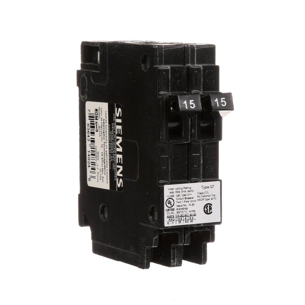 Siemens Energy & Automation 120V 1-Pole Duplex Circuit Breaker 
