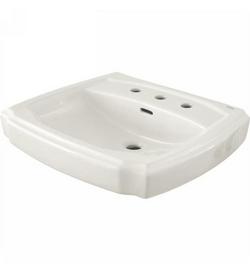 24-3/8 in. Rectangular Vitreous China Pedestal Bathroom Sink in Cotton
