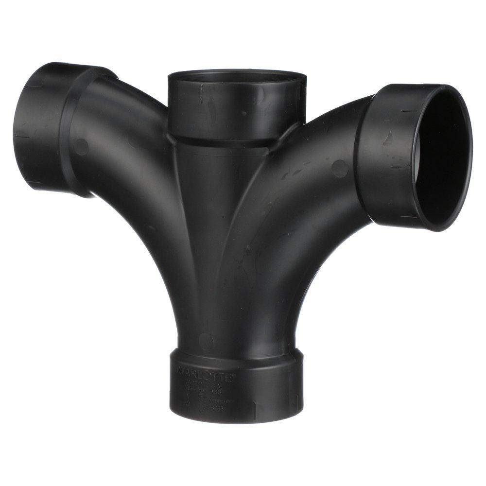 Black ABS DWV Double Fixture Tee 