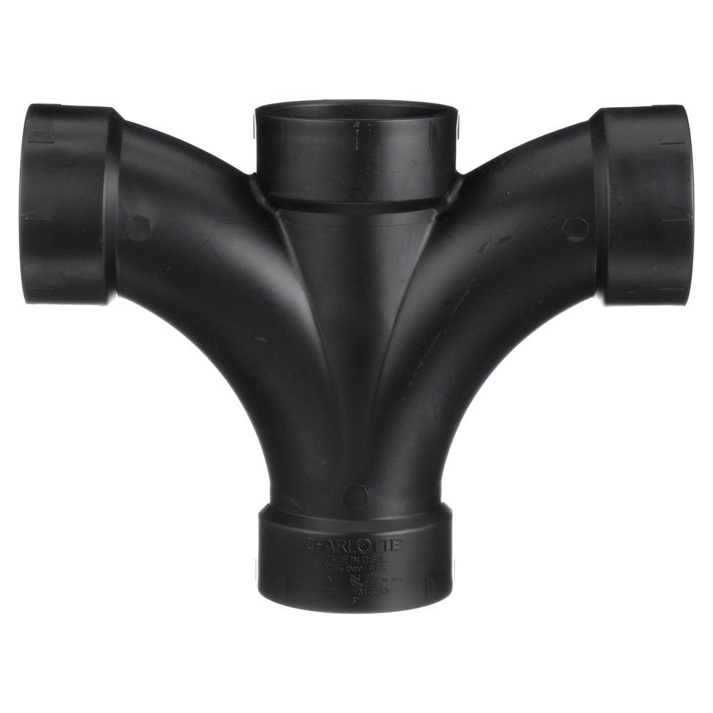 Black ABS DWV Double Fixture Tee 