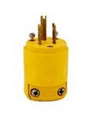 LEVITON Yellow 15A 125V PVC Grounded Plug 