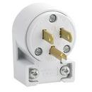 LEVITON White 15A 125V PVC Angle Grounded Plug 