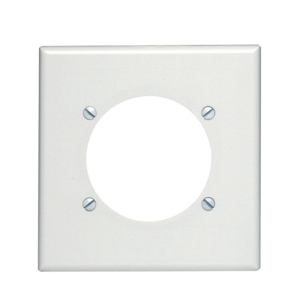 LEVITON White 4-1/2 in. 2-Gang Wall Plate 