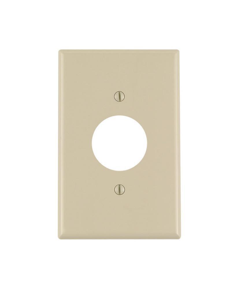 LEVITON Ivory 1-Gang Single Receptacle Wall Plate 