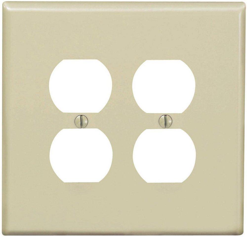 LEVITON Ivory 2 Gang Thermoplastic Nylon Wall Plate 