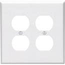 LEVITON White 2 Gang Thermoplastic Nylon Wall Plate 