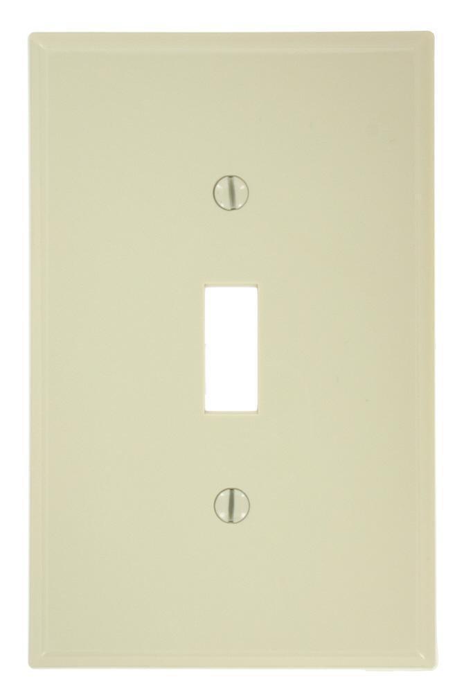LEVITON Ivory 1-Gang Toggle Thermoplastic Nylon Wall Plate 