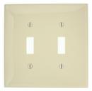 LEVITON Ivory 2-Gang 2-Toggle Thermoplastic Nylon Wall Plate 