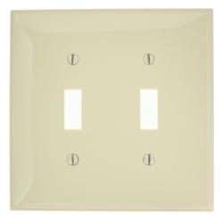 2-Gang 2 Toggle Switch Wall Plate Midway Size Ivory
