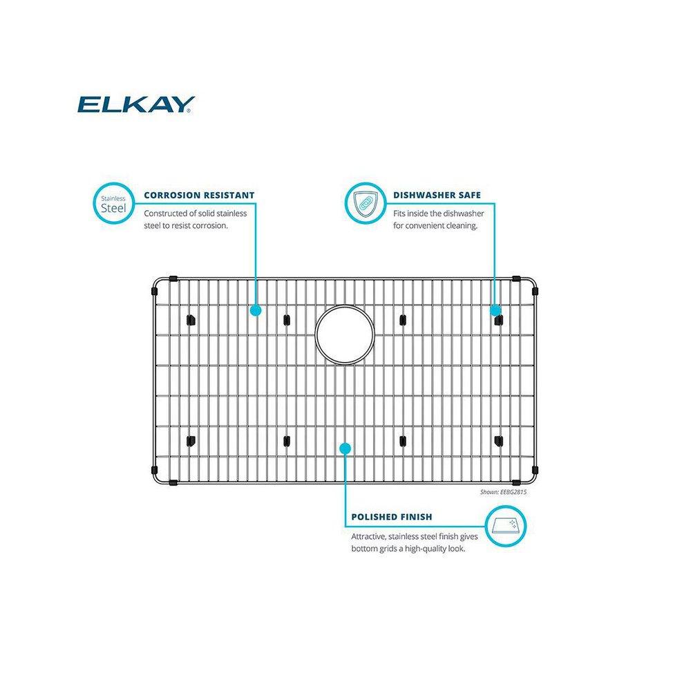 Elkay Polished Stainless Steel 14-13/16 x 26-1/2 in. Bottom Grid 