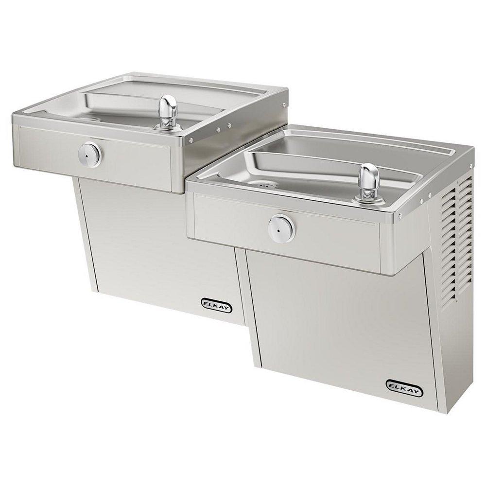 Elkay Stainless Steel 2-Level Vandal-Resistant Wall Mount ADA Cooler 