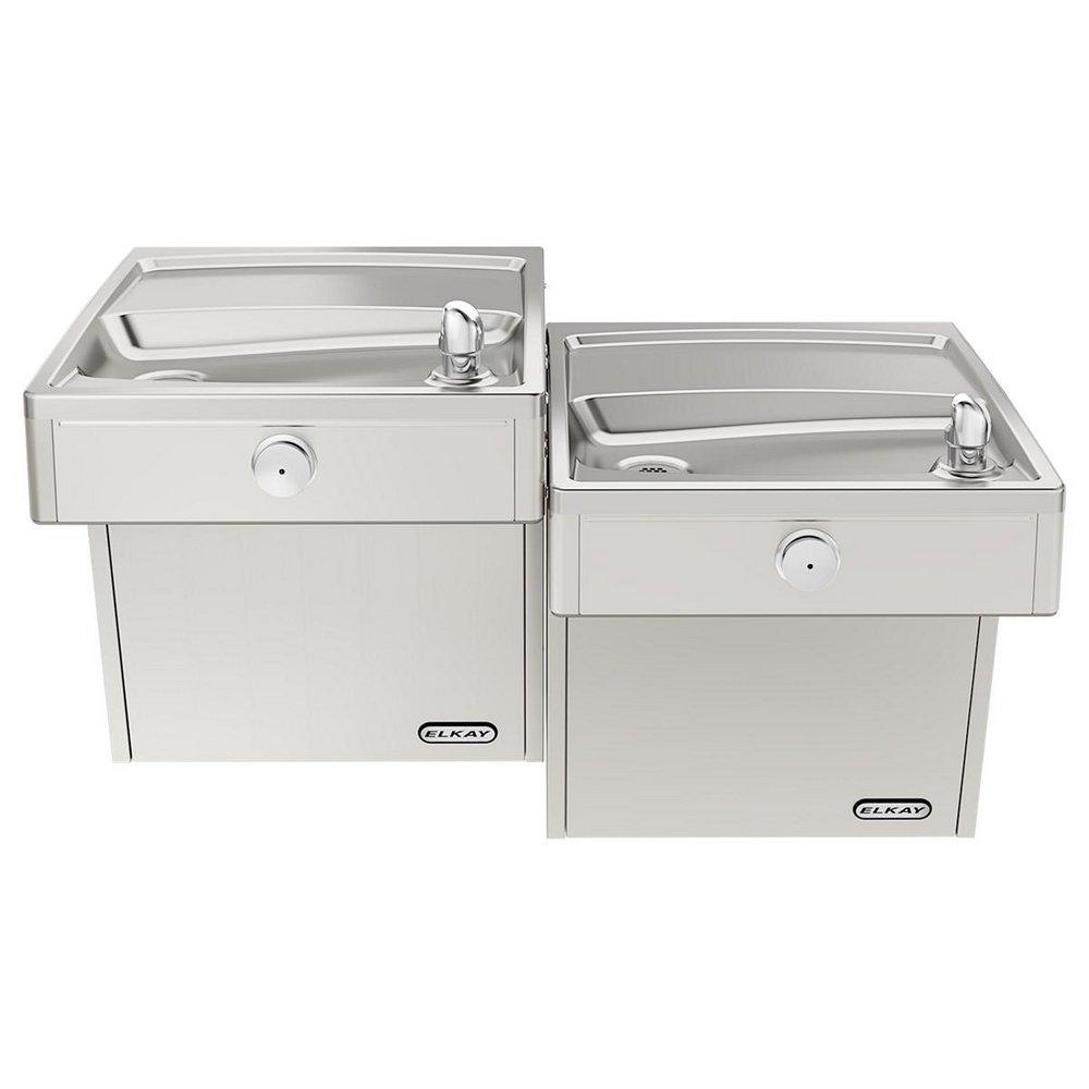 Elkay Stainless Steel 2-Level Vandal-Resistant Wall Mount ADA Cooler 