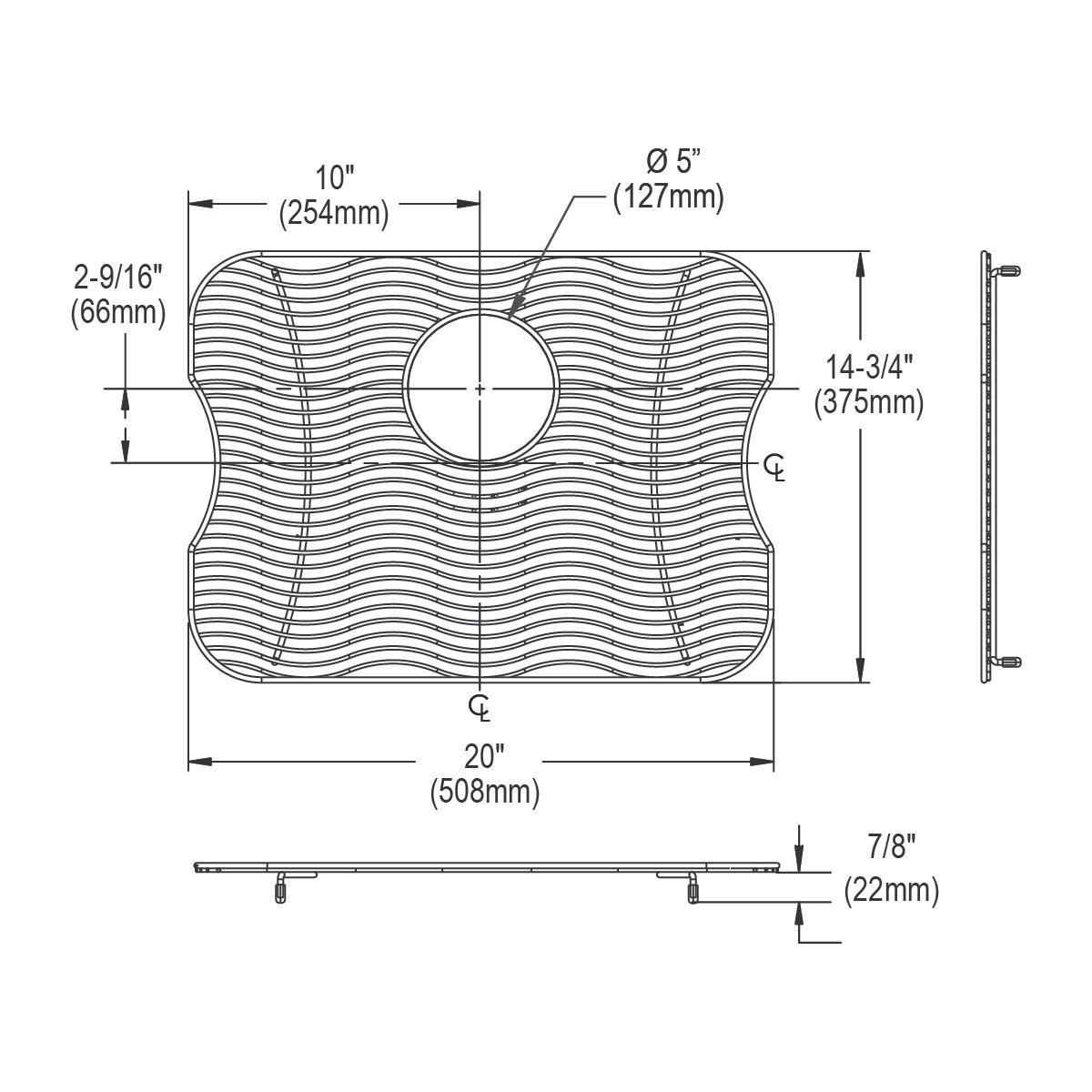 Elkay Polished Stainless Steel 14-3/4 x 20 in. Bottom Sink Rack 