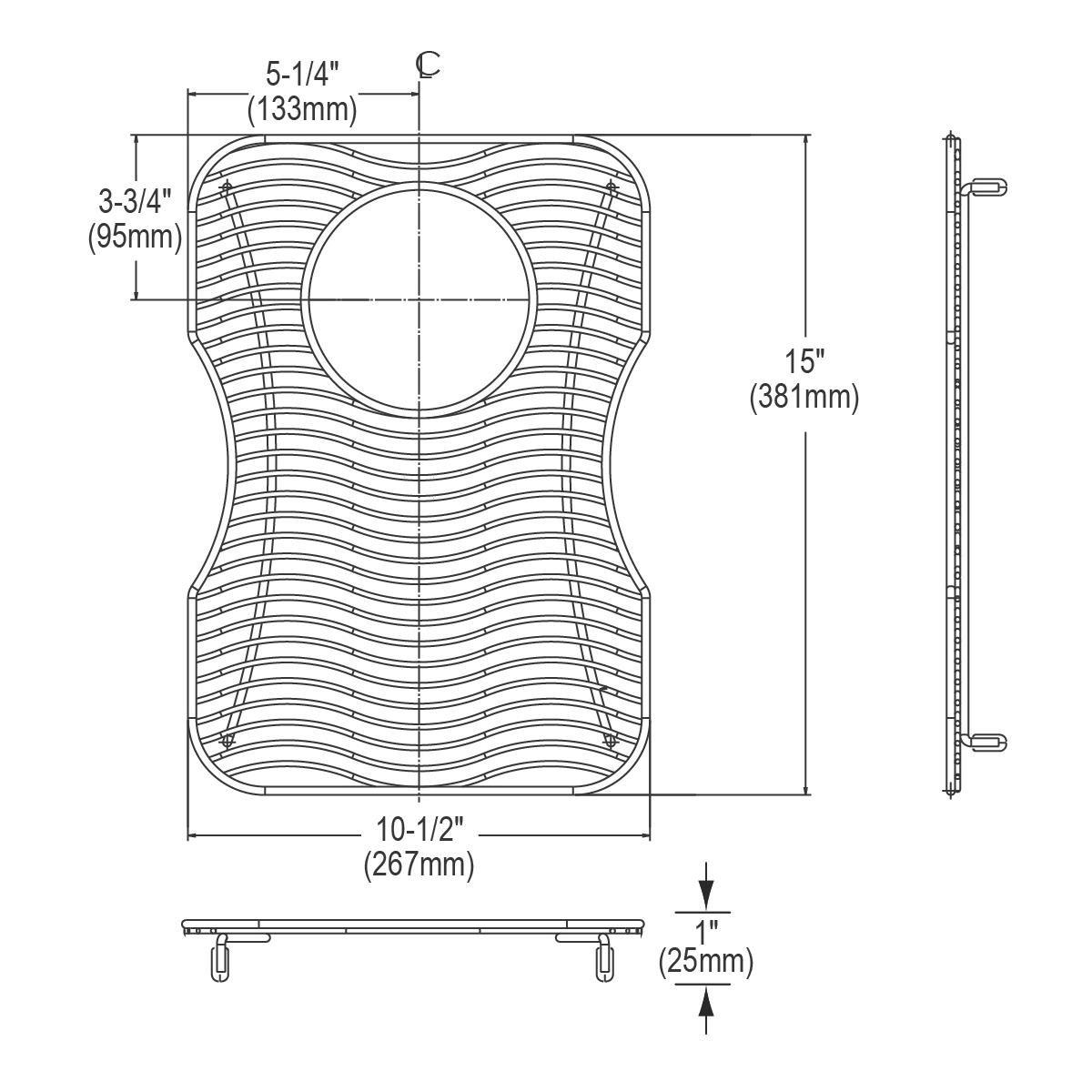 Elkay Polished Stainless Steel 15 x 10-1/2 in. Wavy Wire Bottom Grid 