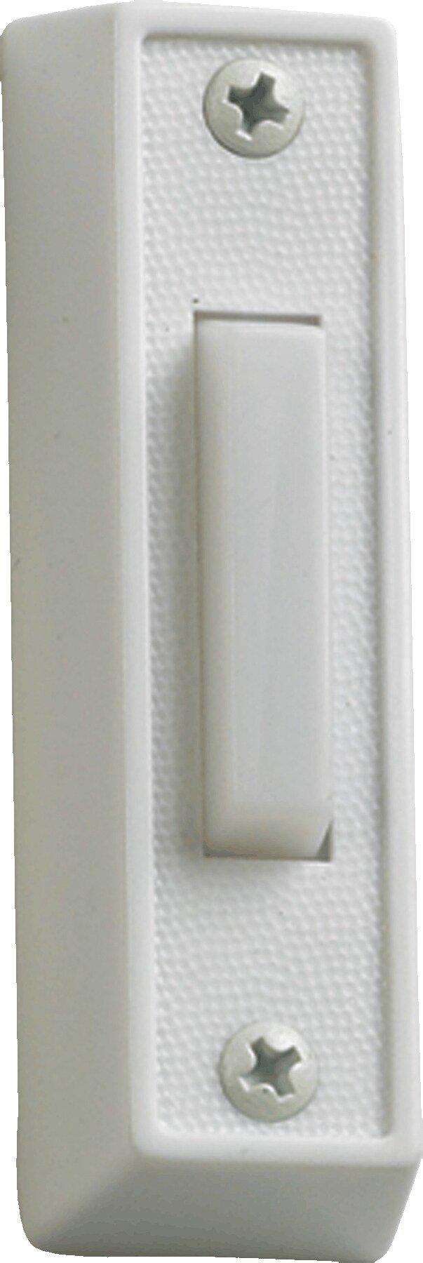 Plastic Door Chime Button in White 