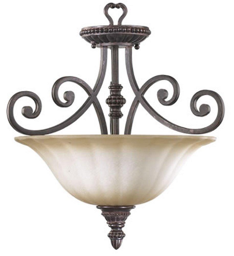 Quorum International Toasted Sienna 3-Light Dual Mount 