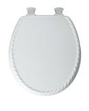 Wood Round Closed Front Toilet Seat in White