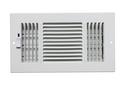 12 x 8 in. 3-Way Stamped Steel Ceiling & Sidewall Register in White