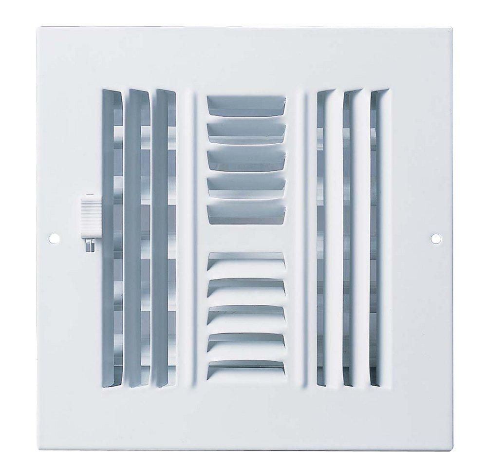 PROSELECT&reg; White 14 in. Residential Ceiling & Sidewall Register in White 4-way Steel 