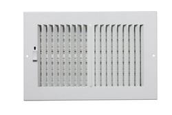 16 x 6 in. 2-Way Stamped Steel Ceiling & Sidewall Register in White