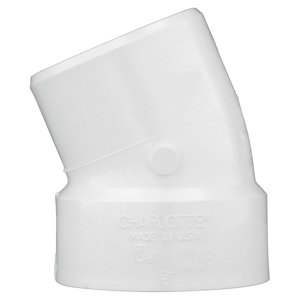 White PVC DWV 22-1/2° Street Elbow 