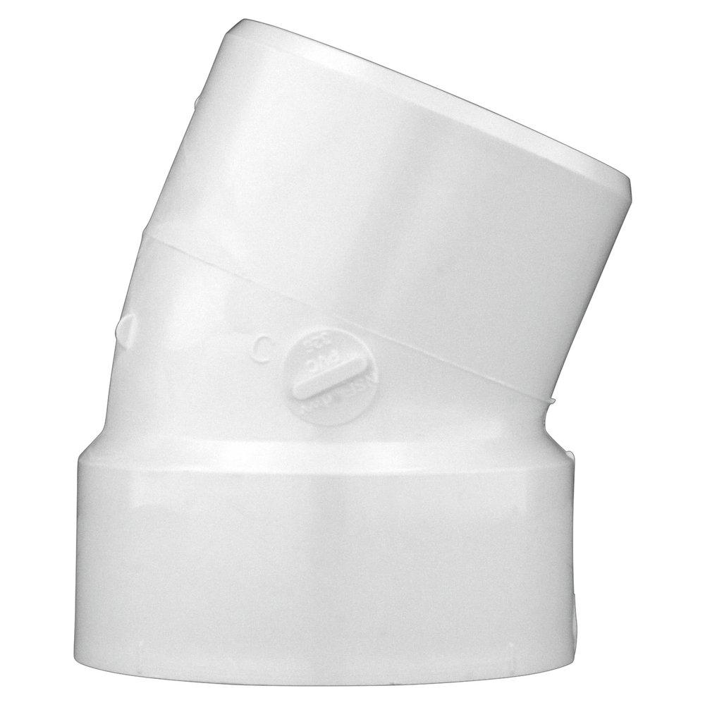 White PVC DWV 22-1/2° Street Elbow 
