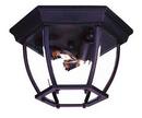 60 W 3-Light Outdoor Flush Mount Ceiling Fixture Light in Matte Black