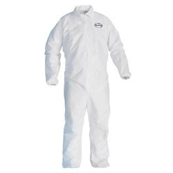 Liquid & Particle Protection Coveralls, Zipper Front, Elastic Wrists & Ankles, White, 3XL (Case of 25)
