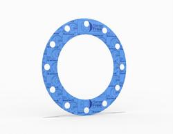 Full Face Gasket, Aramid Fiber with Nitrile Binder(NBR) Nitrile(NBR), 12 in. ASME B16.5 Class 150, 0.125 in. Thick, 12 Bolt Holes