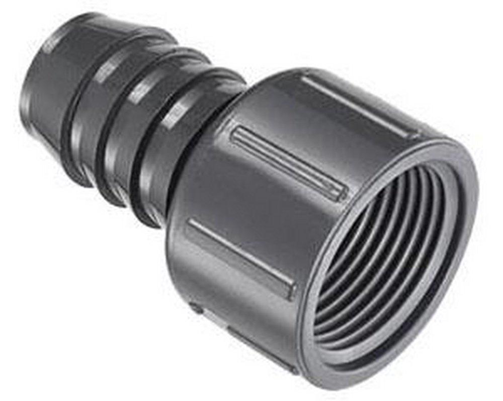 Grey Tube OD x FPT Acetal Bulk Connector in Grey 
