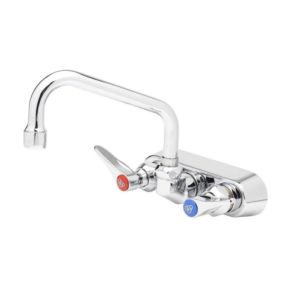 T&S Brass Polished Chrome Two Handle Lever Handle Pot Filler 