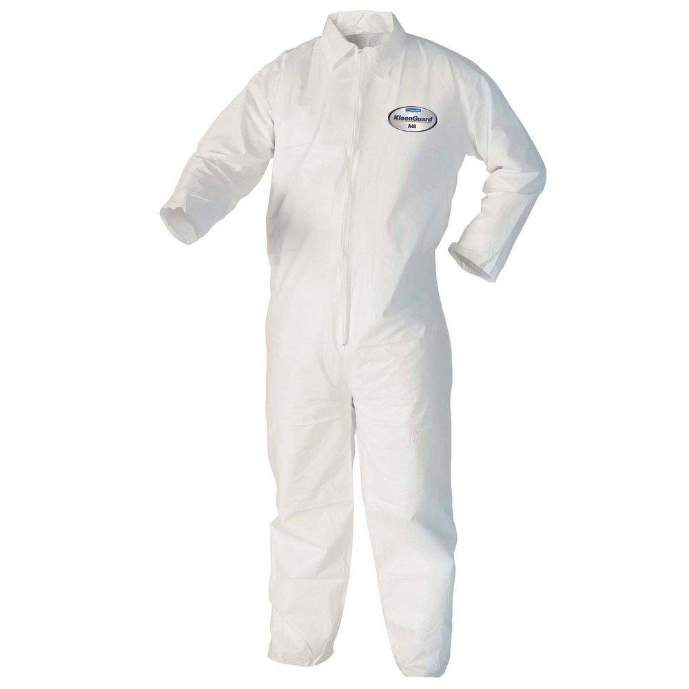KleenGuard™ White Microporous Film Laminate Zip Front Coverall in White 