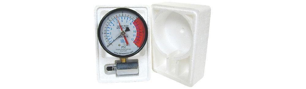 Gene Rich Black Gas Test Gauge & Body Certification 