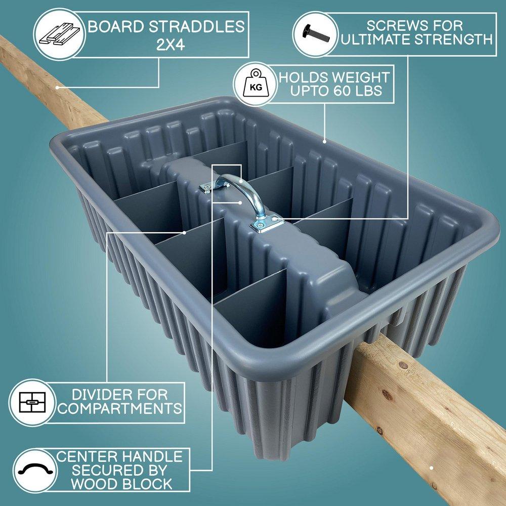 Benjamin Manufacturing Grey 14 in. Saddle Tray with Lid 