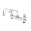 T&S Brass Chrome Plated Two Lever Handle Deck Mount Service Faucet 