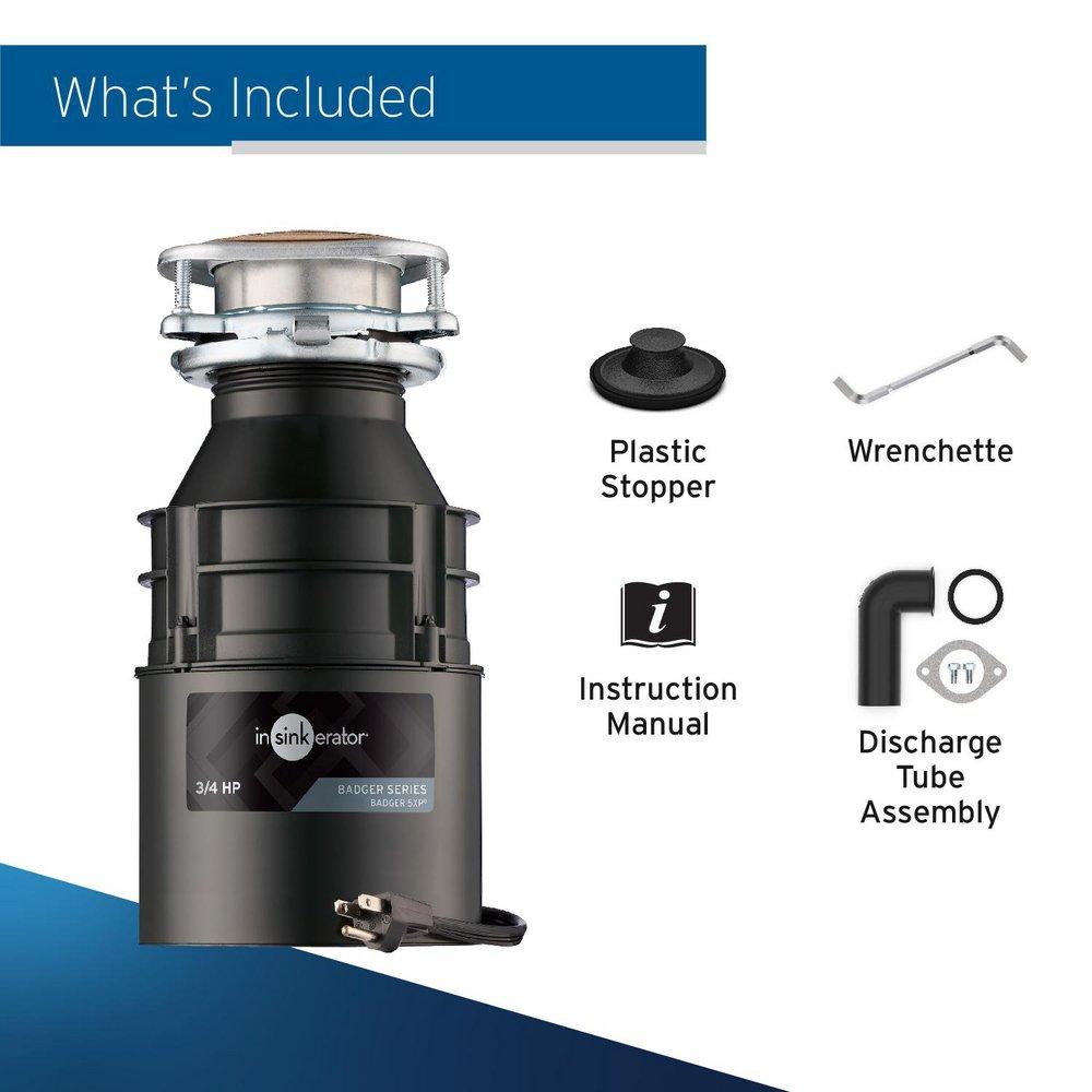 3/4 hp Continuous Feed Garbage Disposal with Power Cord 
