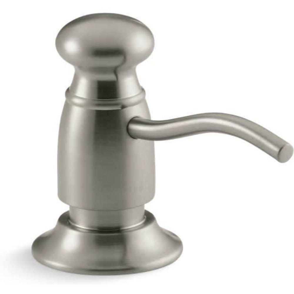 KOHLER Vibrant Brushed Nickel 3-7/16 x 3-7/16 in. Soap or Lotion Dispenser 