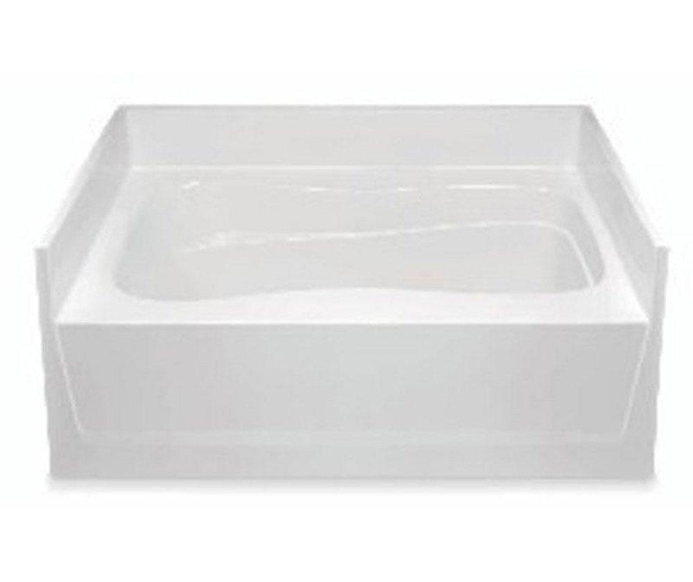 Aquatic White 60 x 43-1/4 in. Soaker Alcove Bathtub with Left Drain 