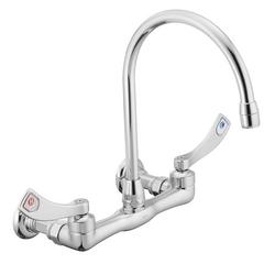 Two Handle Wall Mount Bathroom Sink Faucet in Chrome