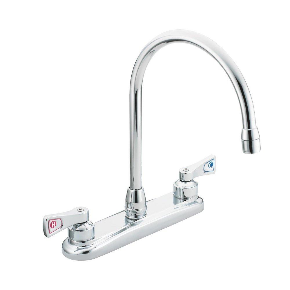 Moen Chrome Plated Two Handle Lever Deck Mount Service Faucet 