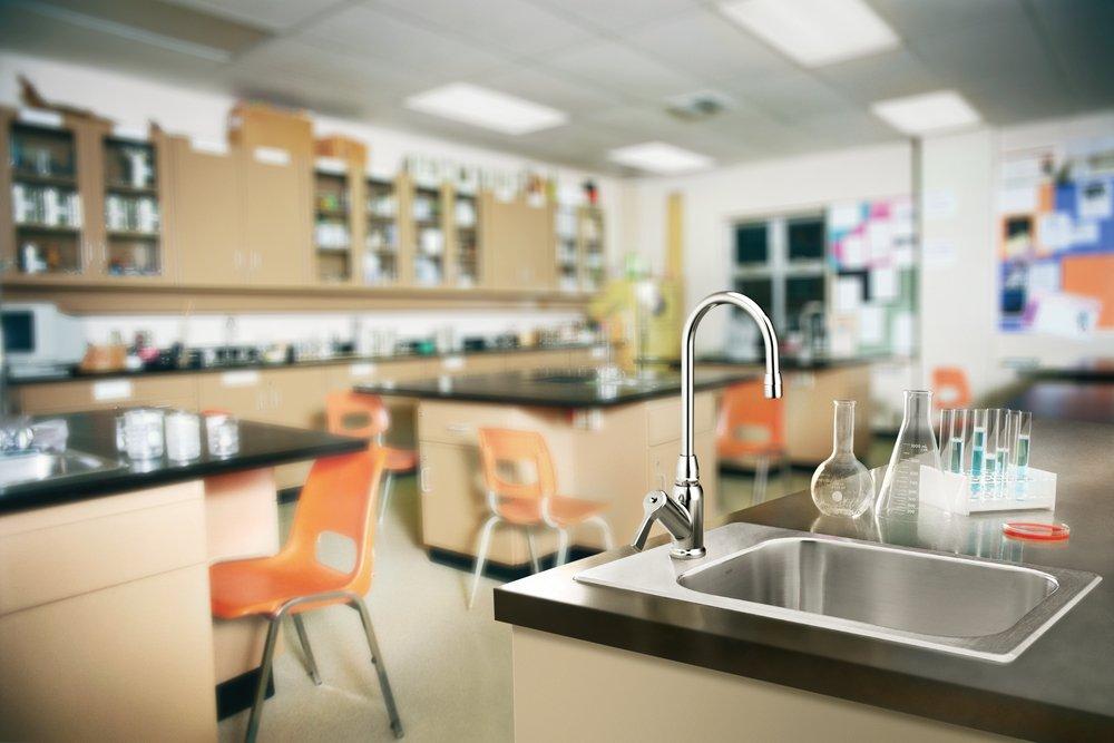 Moen Chrome Single Lever Handle Deck Mount Lab Faucet 