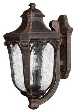 10 in. 40W 3-Light Candelabra E-12 Wall Lantern in Mocha