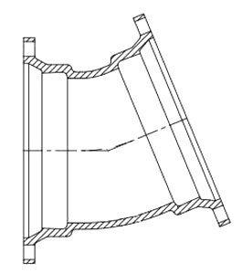 Tyler Union Mechanical Joint Ductile Iron C153 Short Body 22-1/2 Degree Bend (Less Accessories) 